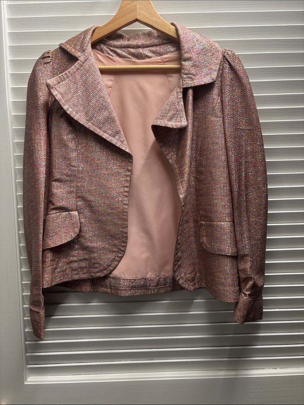 Vintage Pink, Purple, Blue and Yellow Sparkle Blazer